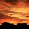 台風前の夕日