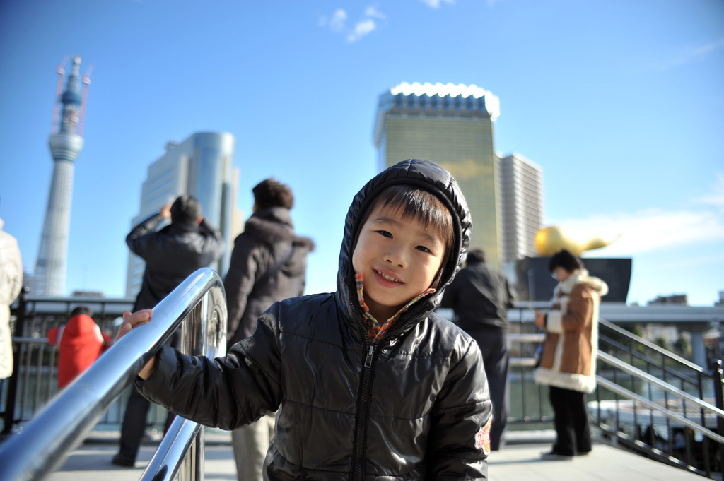 浅草で子供の笑顔