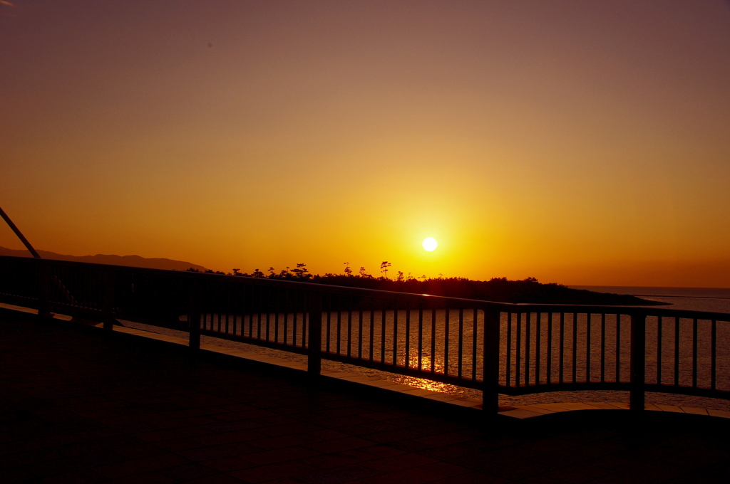 サンセットブリッジからの夕日