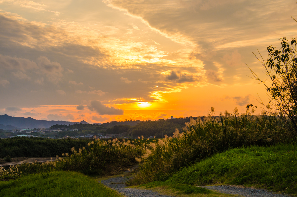 故郷の夕暮れ