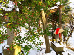 冬の鶴ヶ城　稲荷神社
