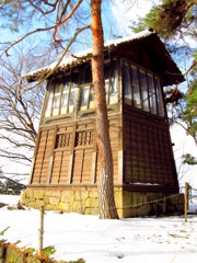 冬の鶴ヶ城　鐘撞堂