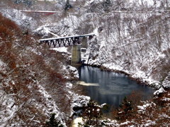 冬の大川（阿賀川）