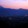 黄昏、富士と盆地
