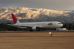 飛行機と阿蘇山