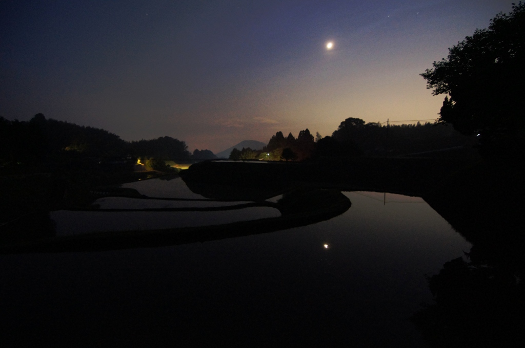 月夜の棚田