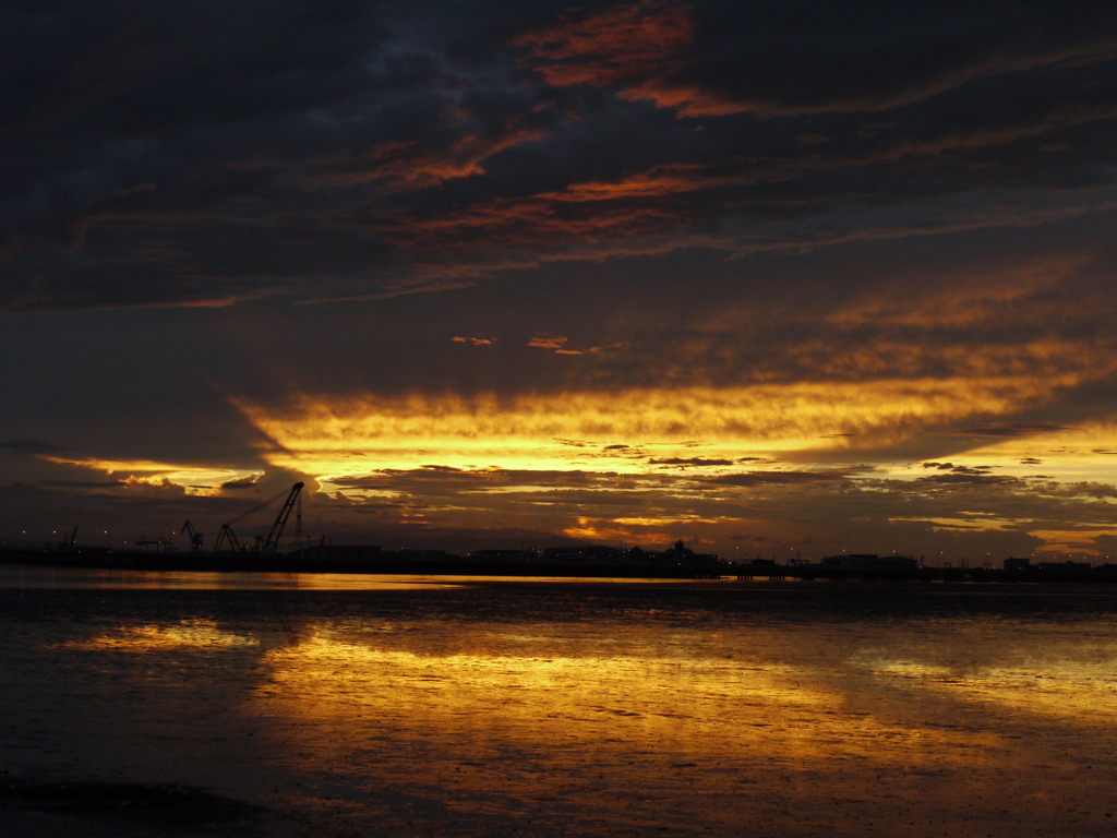 普賢岳と夕焼け