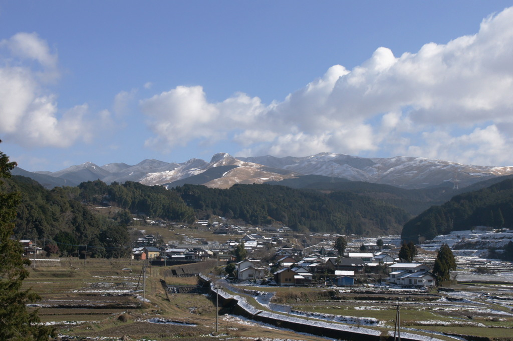 阿蘇山　西原村より望む