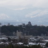 熊本城と阿蘇の雪景色