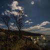月夜のシマシマ干潟風景