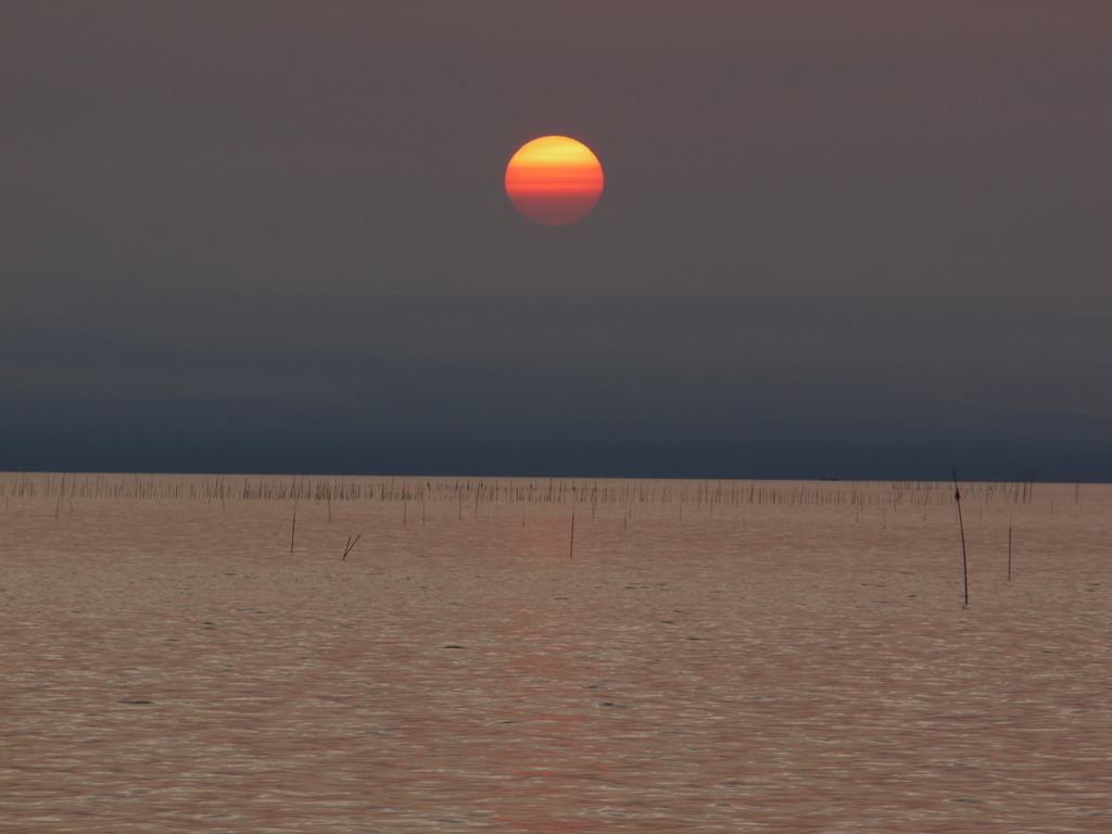 輝かなかった夕陽