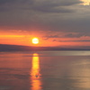夕陽の中を