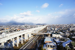 ちょっと雪景色+九州新幹線高架橋