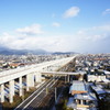 ちょっと雪景色+九州新幹線高架橋
