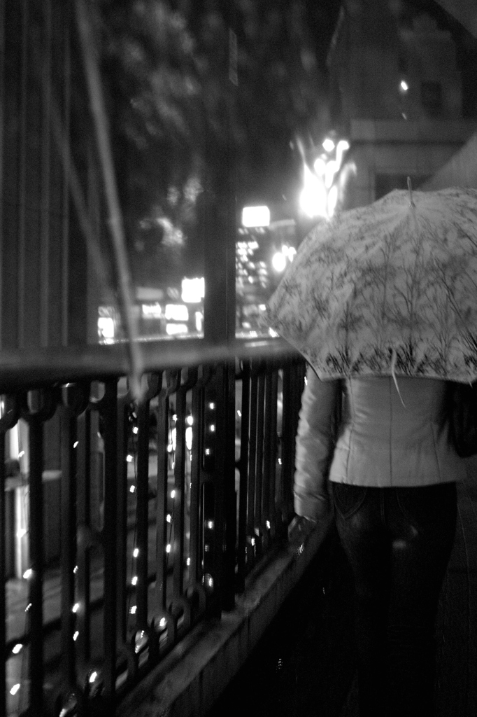 冬の夜の雨