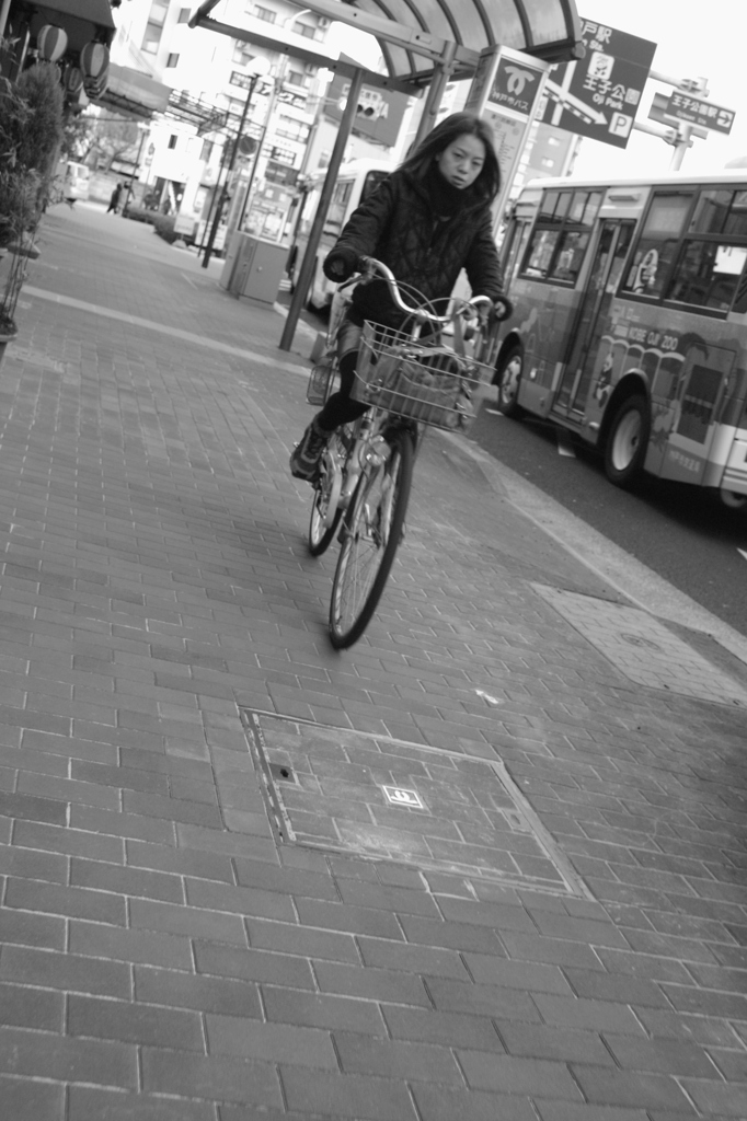 自転車とバス