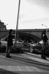 日曜の信号待ち