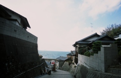振り返ると、そこには海と空