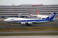ANA 747-400D 逆噴射！