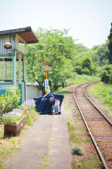 自転車をかついで一人旅。。