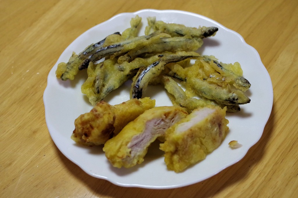 肴　キビナゴの天ぷら　とり天