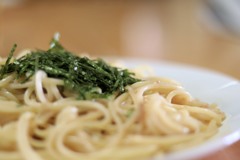 昼食　醤油味ツナ入りパスタ