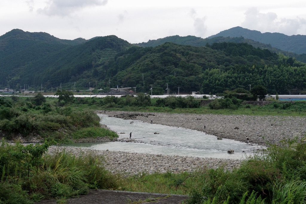 鮎釣り　物部川
