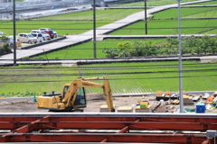 散歩中の　　工事現場