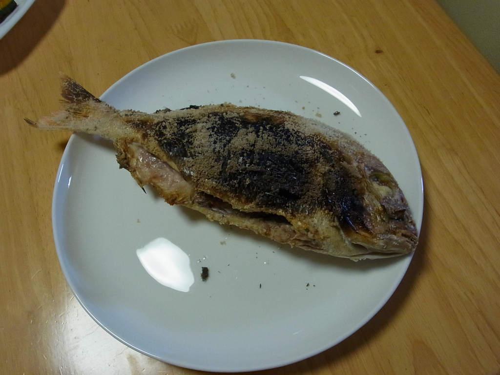 肴　血鯛の鱗焼き