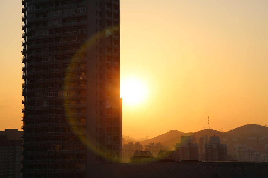 大連・・・元旦の夕日
