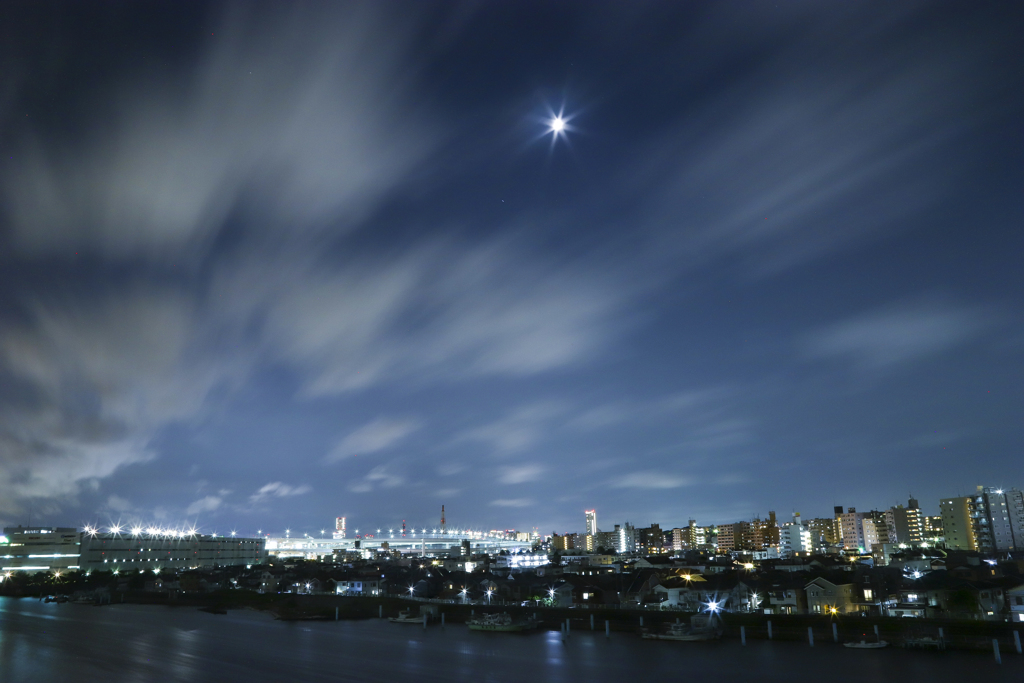 雲の流れと月の瞬き