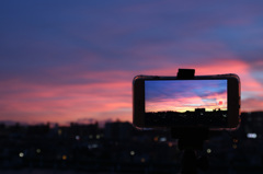 タイムラプス中の夕景