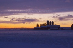 吹雪の後の夕焼け in Wisconsin (2)