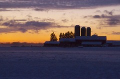 吹雪の後の夕焼け in Wisconsin (1)