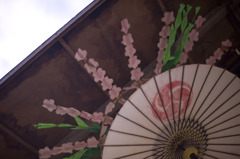 雨上がりの境内。
