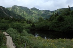 鏡平山荘にて