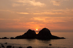 夕日～夫婦岩