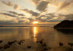 輝く夕日