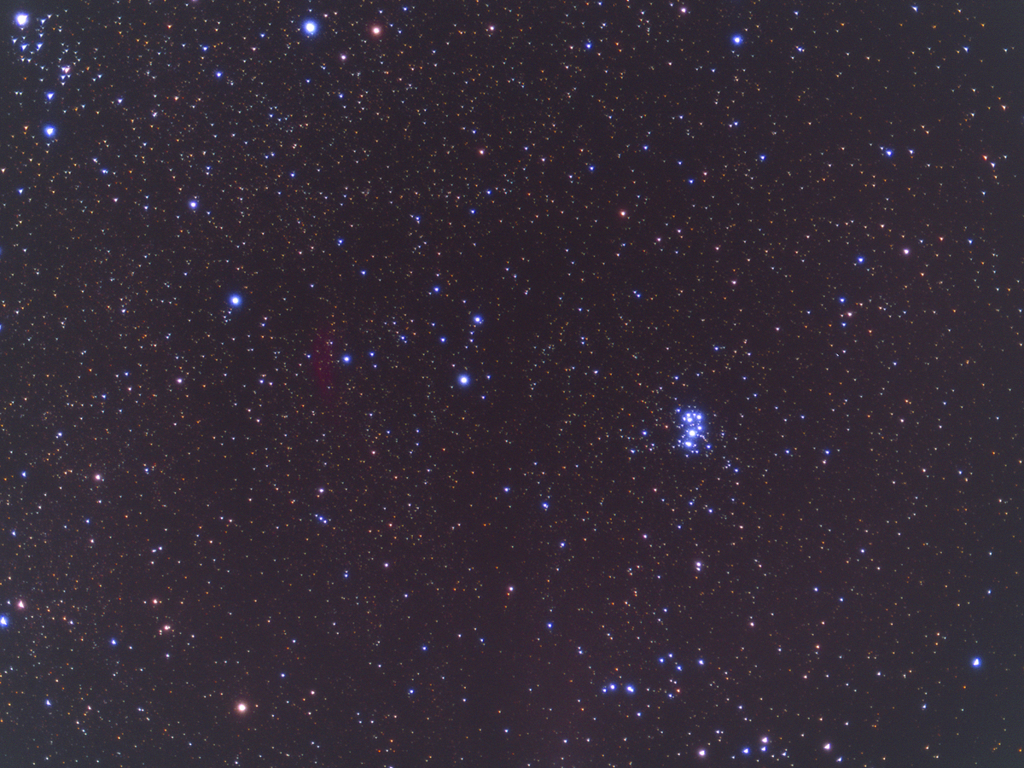 カリフォルニア星雲とプレアデス星団