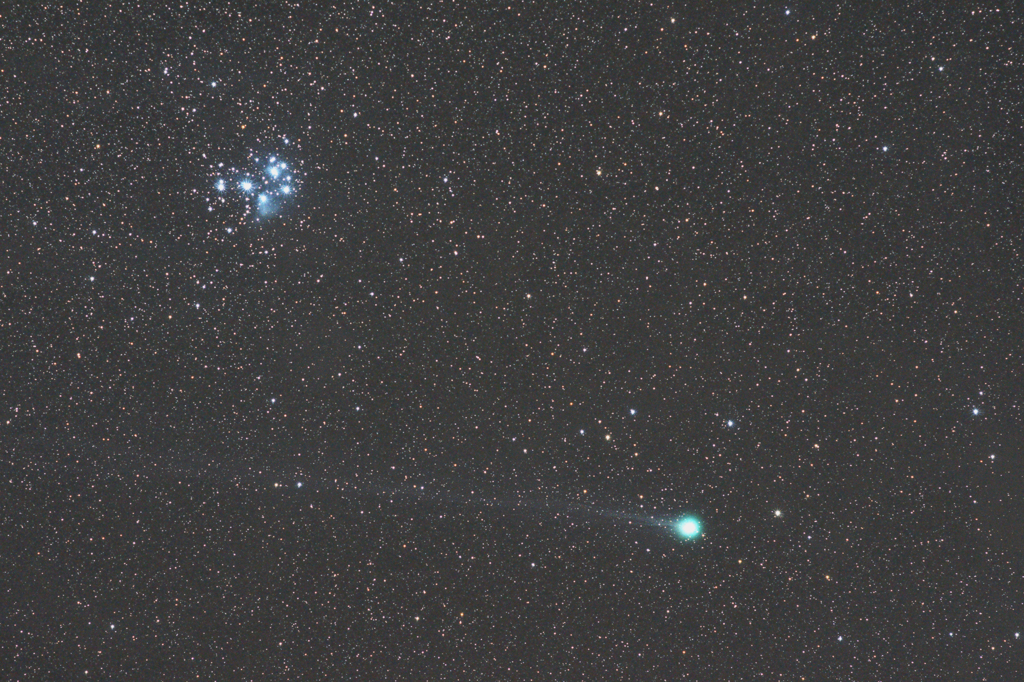 ラヴジョイ彗星（C/2014 Q2)とプレアデス星団