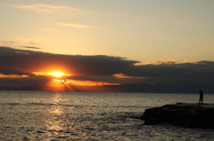 夕日の中で・・・