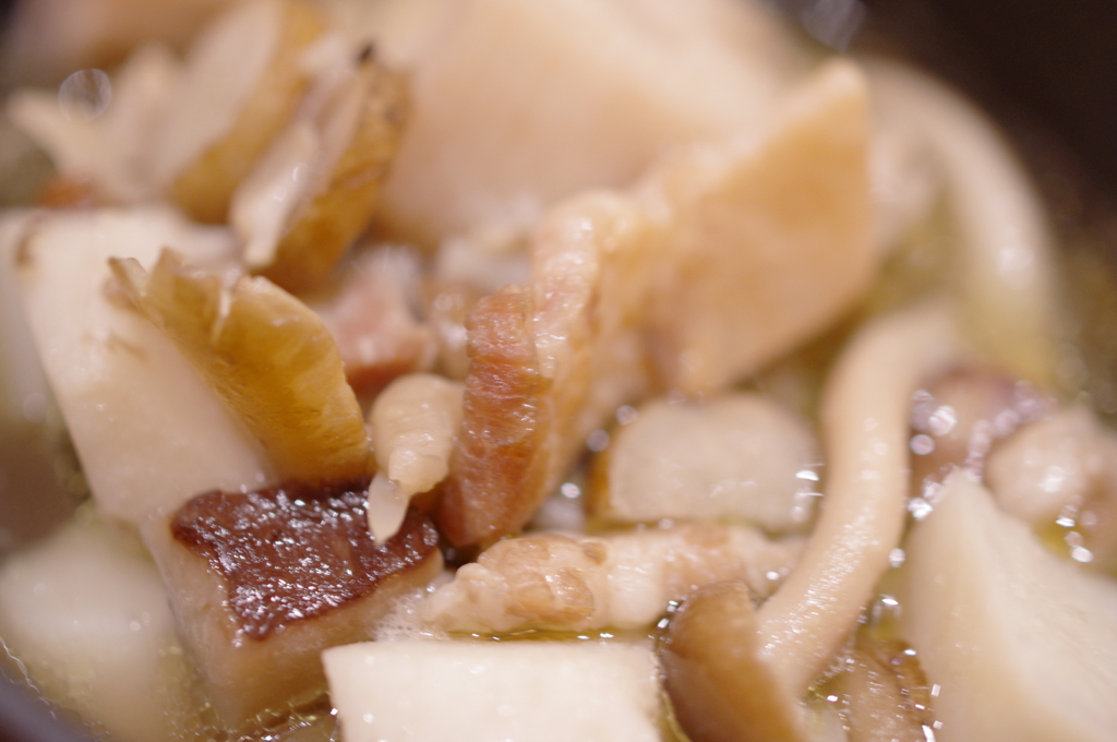 肉の筋まで…