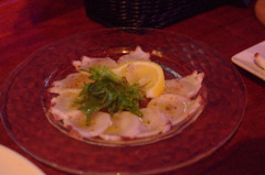 タコのはっちゃんカルパッチョ。