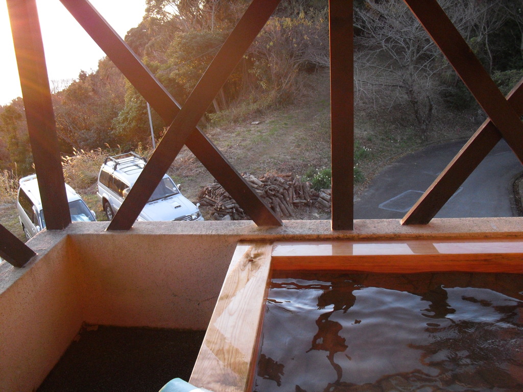 露天風呂からのご来光。