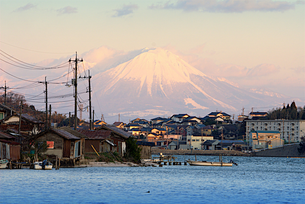 松江百景　夕照　出雲富士