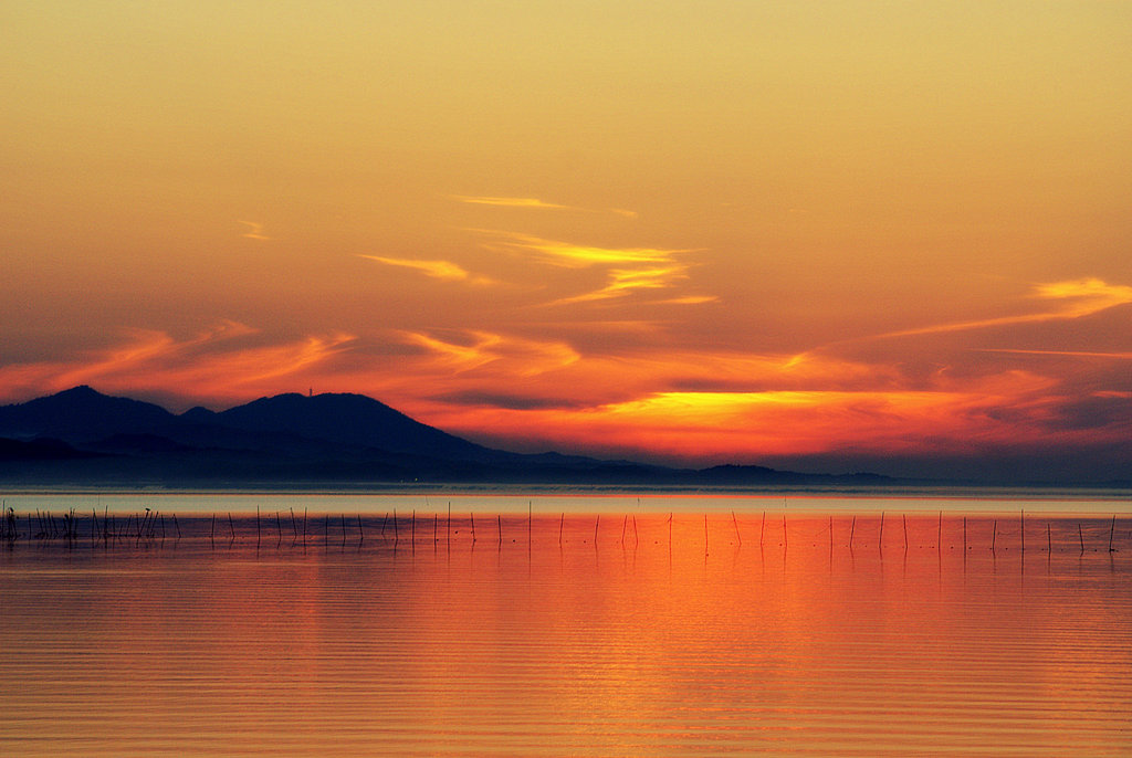 松江百景　宍道湖夕景