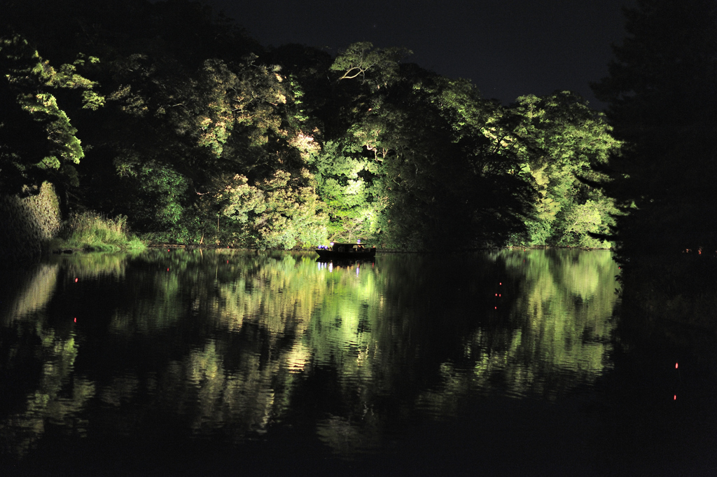 松江百景　「松江水燈路」夜の堀川巡り１