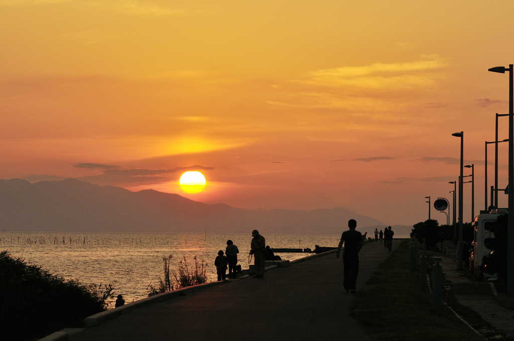 ninjinの松江百景　夕陽　宍道湖　1