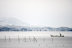 松江百景　雪の朝　宍道湖