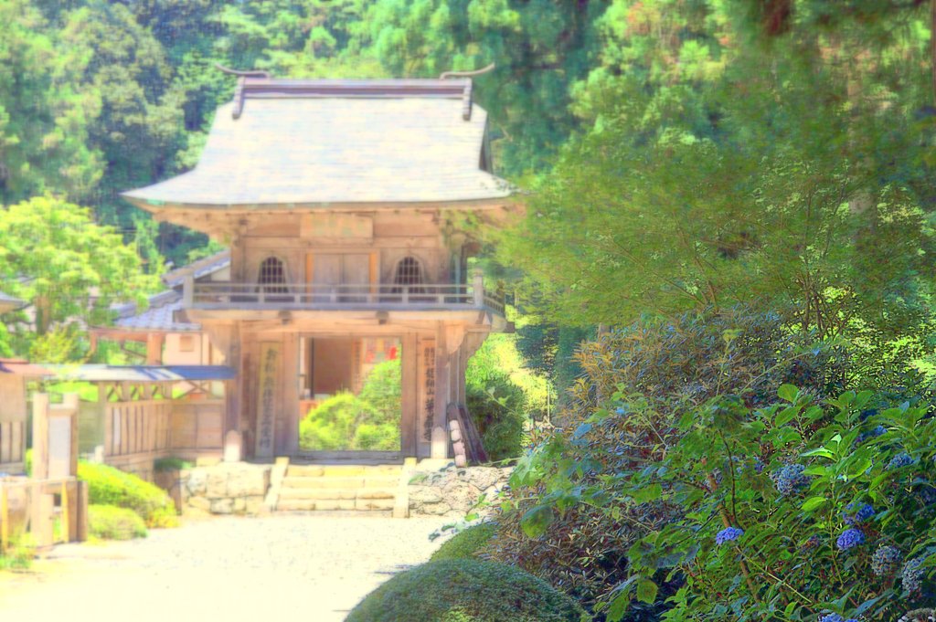 松江百景　陽炎　枕木山華蔵寺